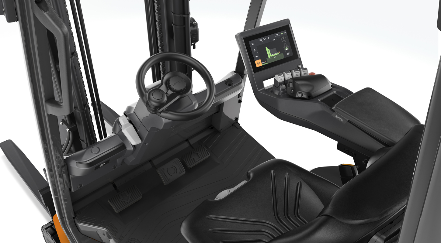 Toyota Traigo48 elektrisk gaffeltruck førerkabine